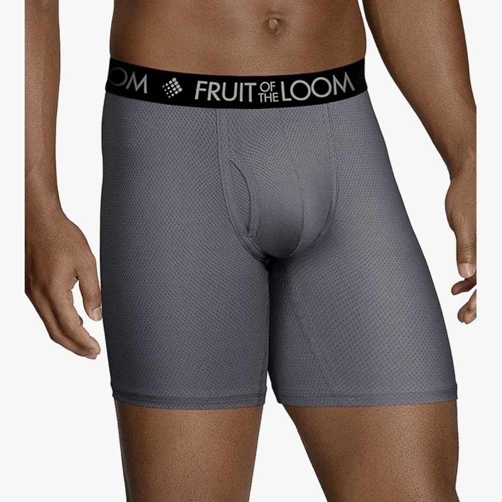 COPY - Fruit of the Loom Gray Boxer Briefs Stretchy Cotton Blend